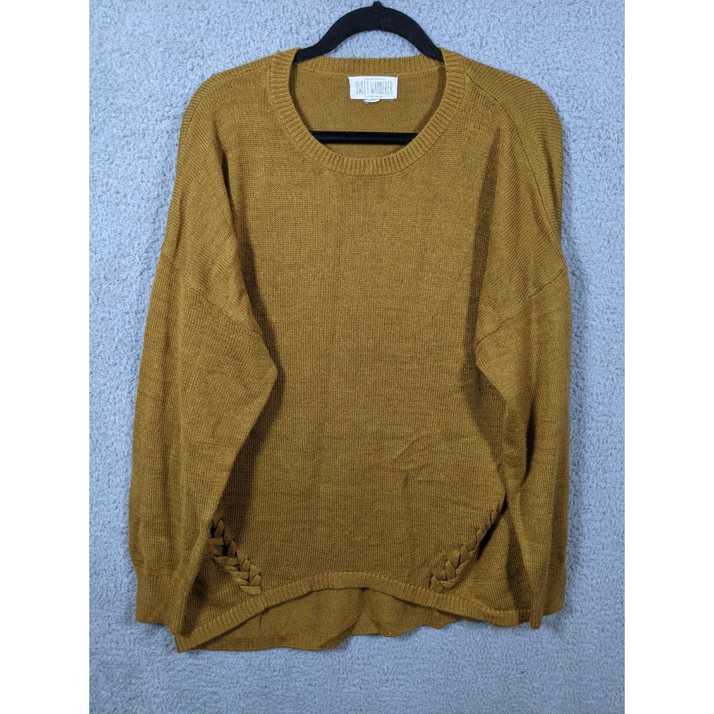 Sweet Wanderer Knit Sweater Women 2XL Mustard Gold Boho 90s Grunge Academia